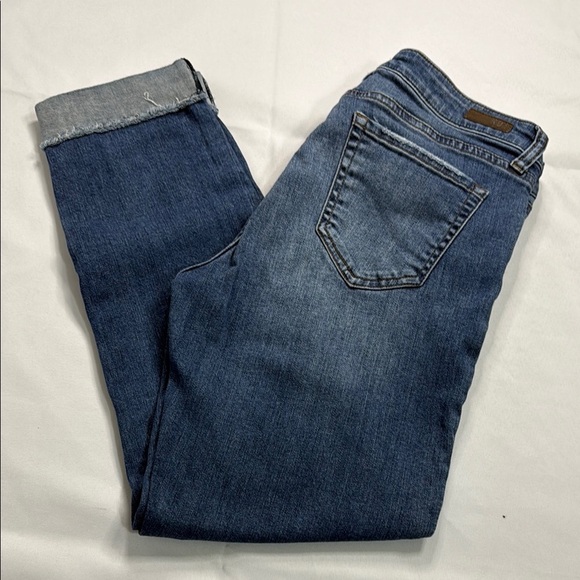 Kut from the Kloth Blue Boyfriend Jeans with Rolled Hems - Picture 1 of 8